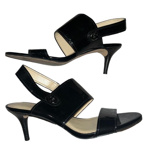Coach Black Vinyl Kitten Heels - Picture 1 of 2